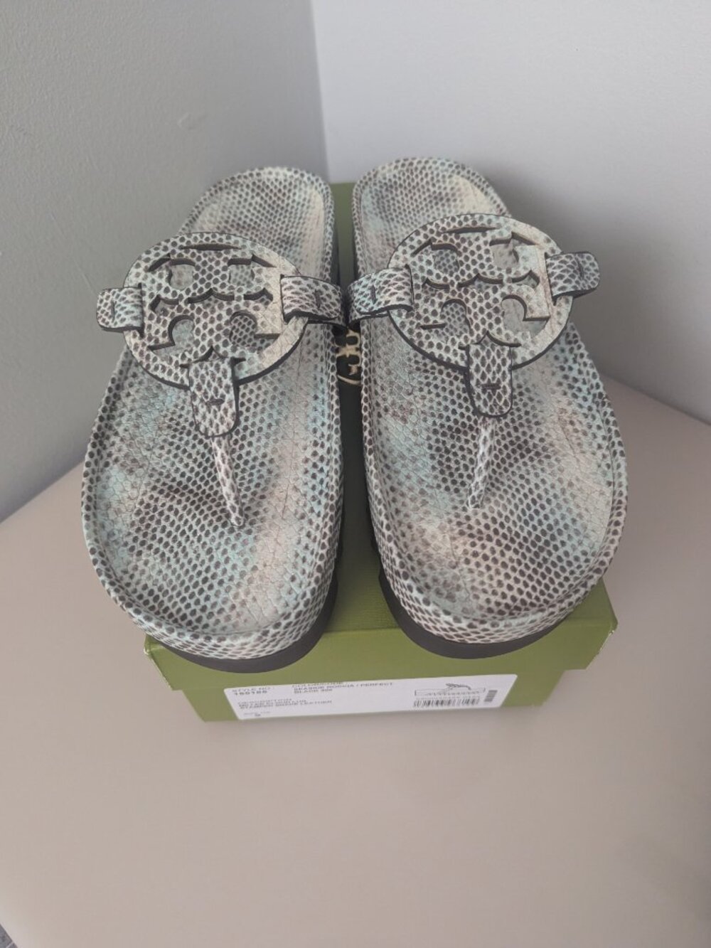 Tory Burch $258 Miller Cloud Lug Sandals Snake print - Picture 10 of 12